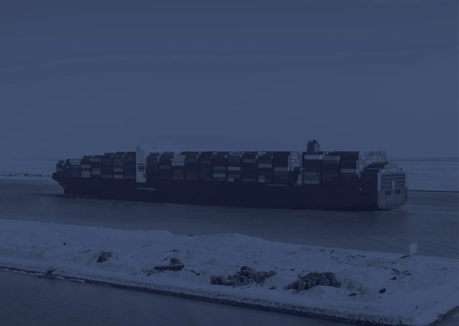 Vessel crossing Suez Canal 